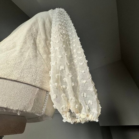 NWT! ANTHROPOLOGIE Maeve Stunning Ivory Top with Sheer Sleeves - Size XS - Picture 5 of 7